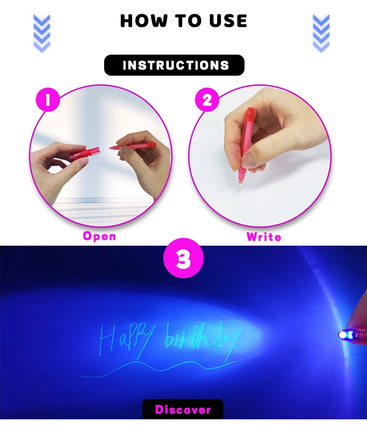 Invisible Oil Ink Detected UV Pen Magic UV Promotional Logo Pen