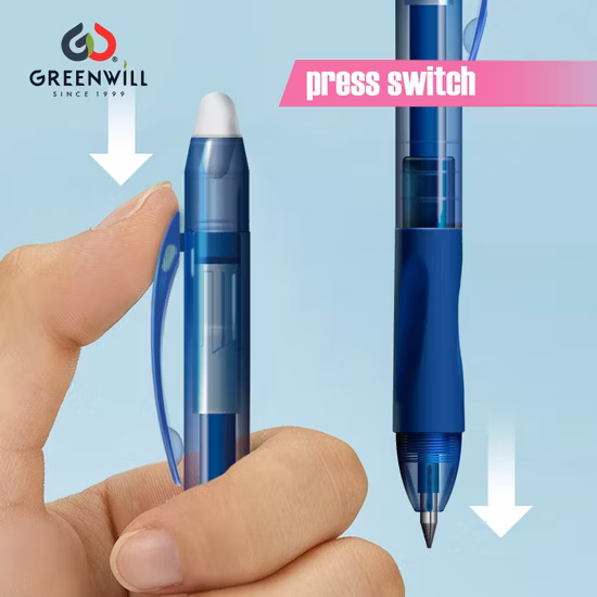 Bolígrafo de gel borrable retráctil Greenwill, bolígrafo con interruptor de presión con patrón de dibujos animados (KP202101)